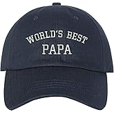 PRFCTO World's Best Papa Embroidered Baseball Hat - Hat's for Dad, Daddy Baseball Cap, Dad Hat, Grandpa Hat