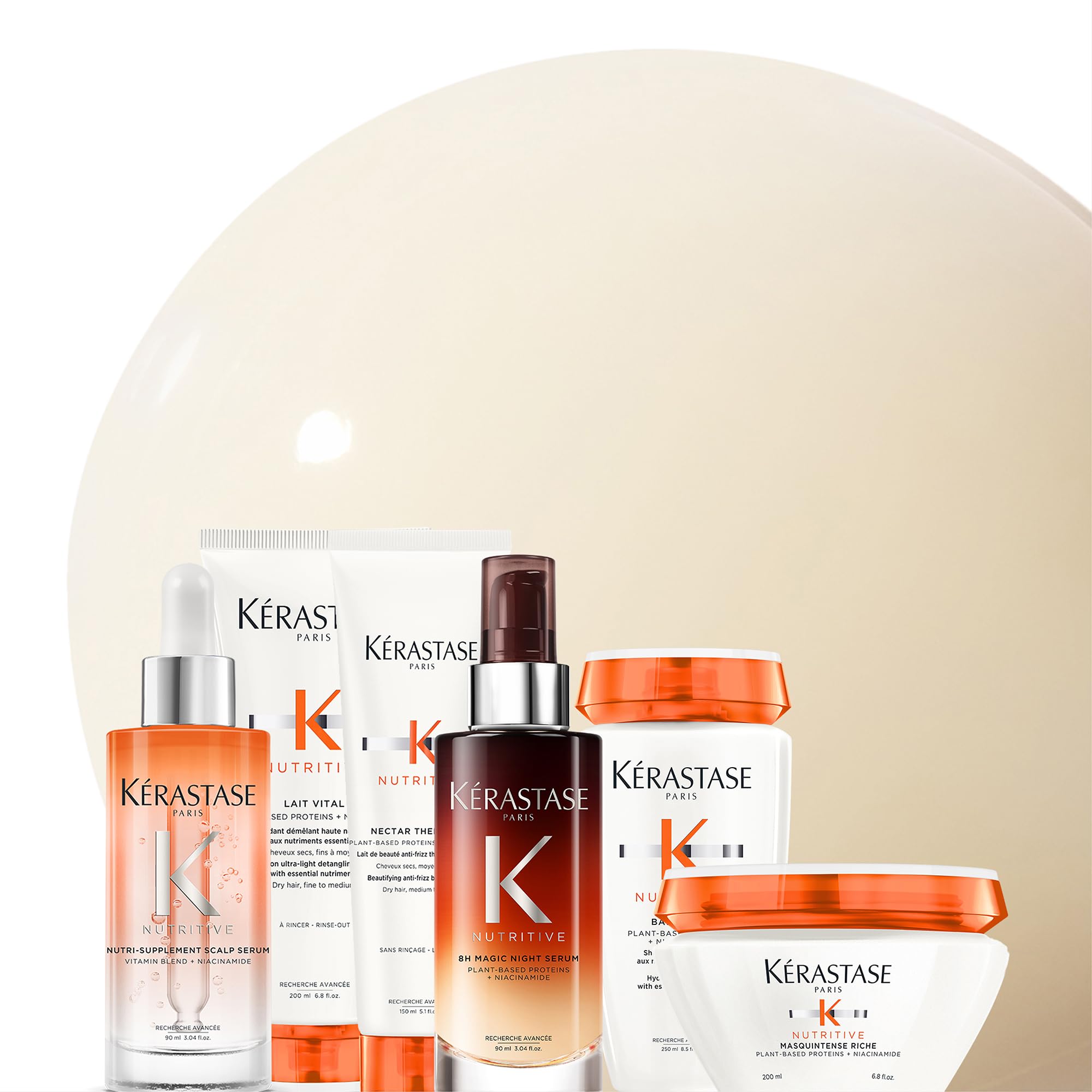 Kerastase Nutritive Lait Vital Hydrating Conditioner For Fine to Medium Dry Hair - Illuminates Shiny Hair and Easily Detangles, With Plant-Based Proteins & Niacinamide