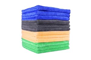 UYYE Premium All-Purpose Microfiber Cleaning Towels for car, Car Interior Accessories with Strong Absorptio,12"x 12". Thick Professiona Cleaning Rags for Cars Cloth (12-Pack)