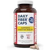 Yerba Prima Daily Fiber Caps Formula, 400 Capsules - Both Soluble and Insoluble - with Psyllium Seed Husks, Acacia Gum, Apple Fiber and More - Dietary Supplement