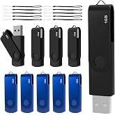 128MB USB Flash Drive 10-Pack, DGsolo Blue/Black Thumb Drives + 10 Lanyards | Capless USB 2.0 memory stick jump drives multipack. Reliable 128 mb flash drives bulk for text documents &amp; CNC machines
