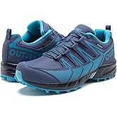 OUTJET Women's Waterproof Hiking Shoes Lightweight | Comfortable Non-Slip Cushioned Trails Walking Shoes Outdoor Travel Sneakers