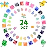 Vicloon 24pc Mini Craft Ink Stamp Pads Rainbow Colors for Cards Fabric view 1