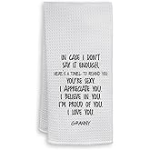 HIWX Granny Gifts Kitchen Towels, I Love You Granny Decorative Kitchen Dish Towels, Best Grandma Mother's Day Birthday Gifts from Grandkids Hand Towels for Bathroom Decor, 16x24 Inches