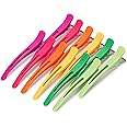 MEDOCA 12PCS Hair Clips for Styling - No Crease Hair Clips for Women - Non Slip Duck Billed Hair Roller Clips with Silicone Band - Salon Hair Sectioning Clips
