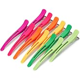 Medoca 12PCS Hair Clips for Styling Sectioning,4.3 Inch | No Crease,Non-Slip Hold , Duck Billed,Hair Roller Clips with Silicone Band ,Salon Hair Curler, Secure Hold for Velcro Rollers