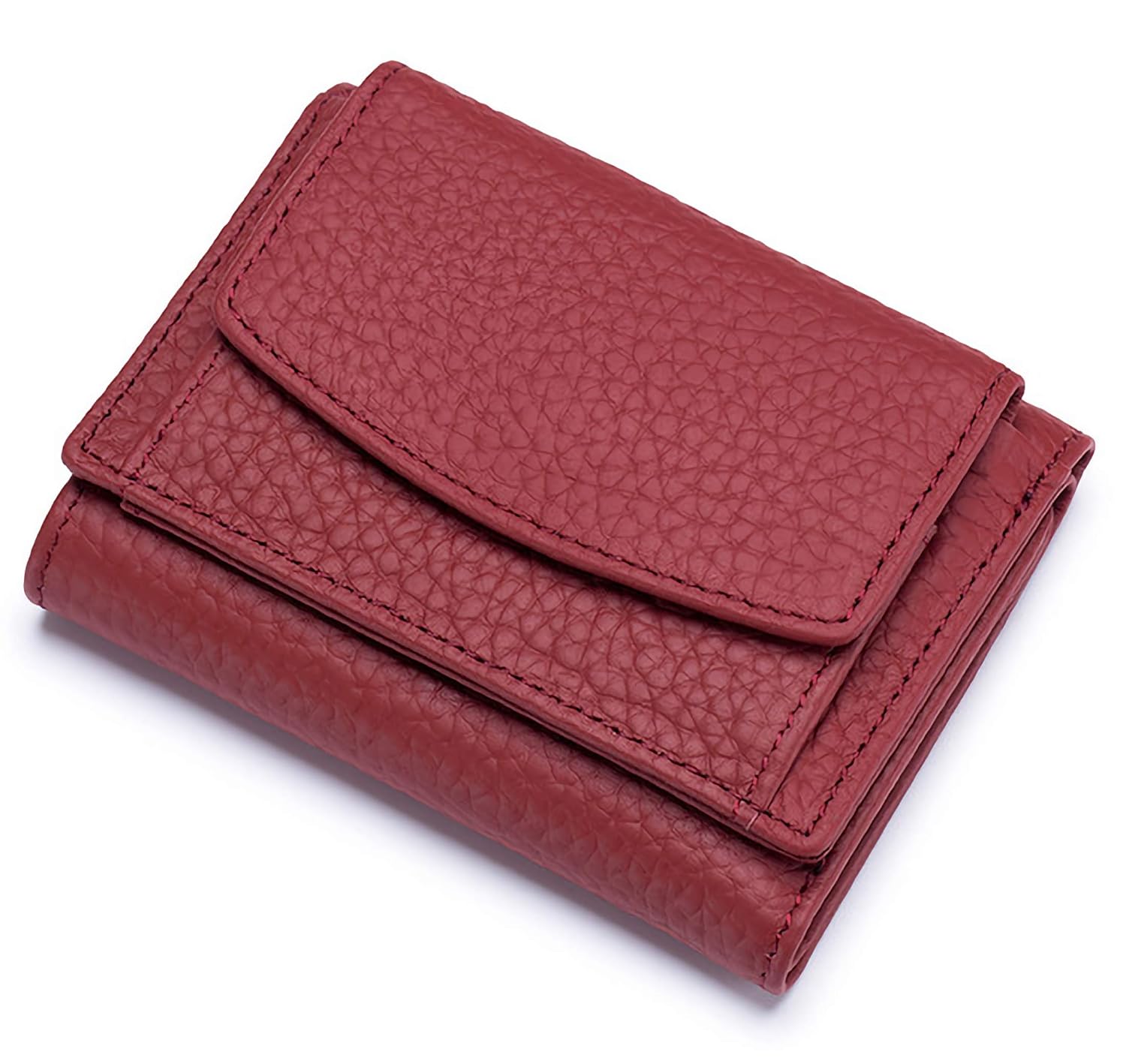 Handmade Real Crunch Leather RFID Wallet – Ladies Small Coin Purse, Light Blue, Bifold, Gift Packed