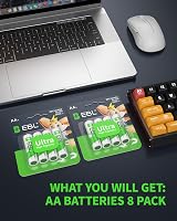EBL AA Rechargeable Batteries 2800mAh Ni-MH 8 Pack Retail view 7