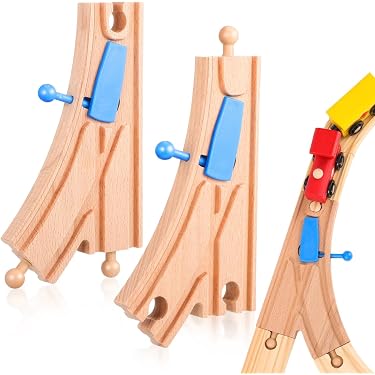 Connecteur de rail ferroviaire en bois – Lot de 10 adaptateurs de rail de jouet, accessoires interactifs | Connecteur de rail compatible avec les filles à partir de 3 ans, idéal