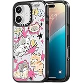 Rosarnnah Compatible for iPhone 16 Case Cute - Durable Shockproof 6.6 ft Drop Impact Phone Case - Black Funny Space Kitty Design for iPhone 16 6.1"
