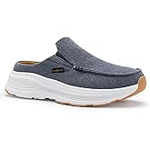 OrthoComfoot Men's Orthopedic Slip-On Loafers Walking Shoes: Casual Comfortable Arch Support Slippers for Plantar Fasciitis, Soft Canvas Orthotic Shoes for Foot and Heel Pain Relief
