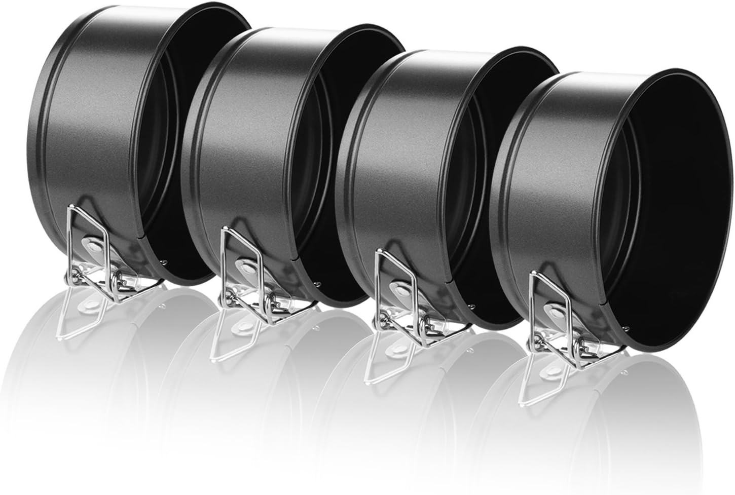 Hiware 4-Inch Mini Springform Pan Set - 4 Piece Small Nonstick Cheesecake Pan for Mini Cheesecakes, Pizzas and Quiches: Kitchen & Dining