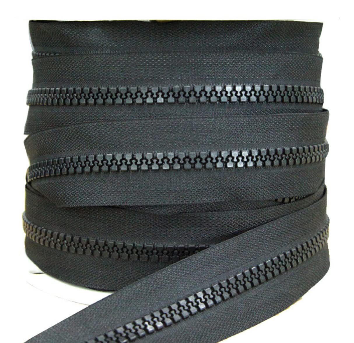 Zipper 25 Meter, Continuous Plastic Injected 5#, Zippers for Sewing Works, Crafts, Bags, Tents, Clothing, etc. (25 m, 332)