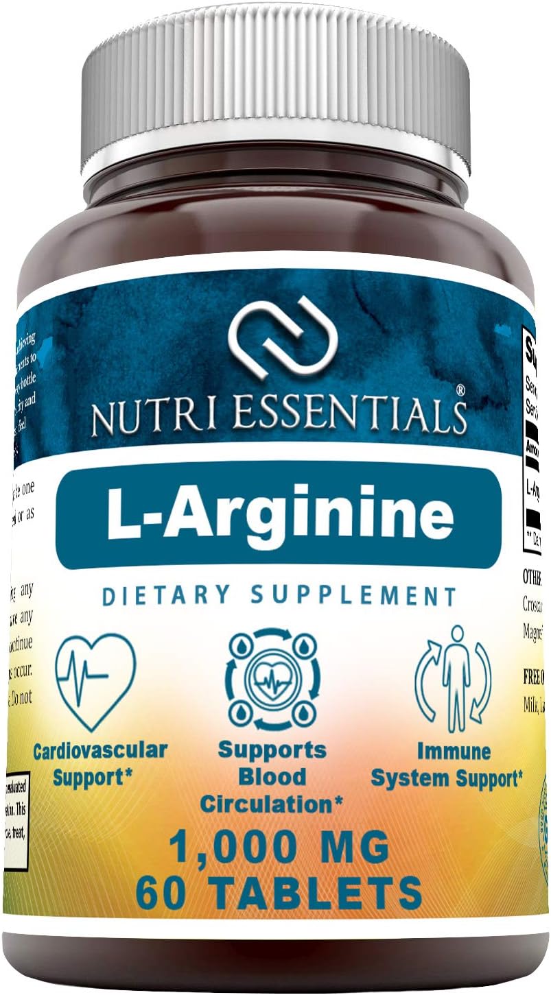Nutri Essentials LArginine 1000 Mg 60 Tablets Dietary Supplement