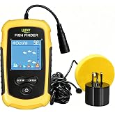 LUCKY Kayak Portable Fish Depth Finder Water Handheld Fish Finder Sonar Castable Kayak Boat Fishfinder Transducer Fishing LCD Display FFC1108