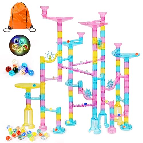 Meland Marble Run 132Pcs Colorful Maze Game Building Toy for