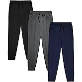 VOGRYE 3 Pack: Girls' Dry-Fit Jogger Sweatpants Soft Active Athletic Kids Joggers with Pockets & Drawstring