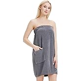 MiYODOS Womens Bath Body Wrap Towel Lightweight Shower Spa Wrap Robe Adjustable Closure Bathrobe