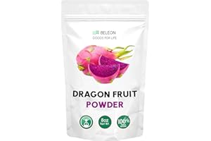 BELEON GOODS FOR LIFE Dragon Fruit Powder, Pitahaya Pitaya Powder, Pure All Natural for Baking, Flavoring, Smoothies, Beverage, 8 oz