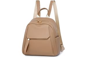 Lavogel Classic Backpack Purse for Women,Fashion Small Backpack for Ladies Anti-theft Travel Bag (1-Khaki)