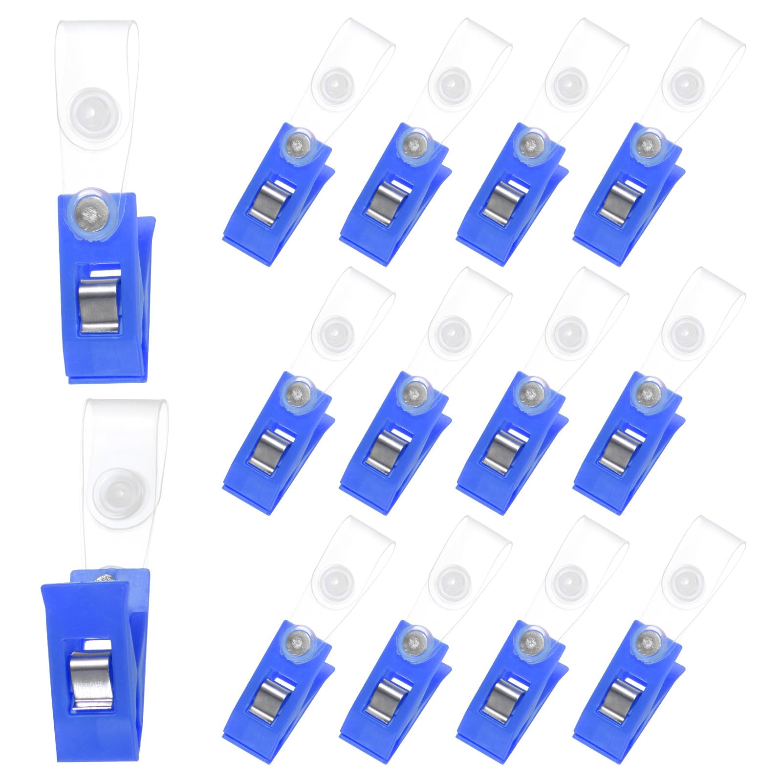 M METERXITY 12-Pack Garden Flag Clips Anti-Wind, Yard Flag Clips, Small Garden Flagpoles Clips, Plastic Lawn Yard Flag Pole Clips for Small Flags/Outdoor Flag/Garden Flag Poles [Blue]