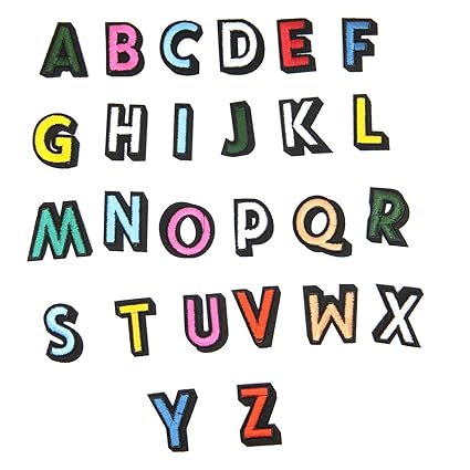 Kleidung Patches Aufnäher,Tangger Patch Sticker Aufkleber, 26 Letter Aufnäher für T-Shirt Jeans Kleidung Taschen DIY