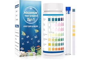 JOYGAIN 100PCS Aquarium Test Strips, 7 in 1 Aquarium Water Test Kit for Freshwater Saltwater Aquarium, Fish Tank Water Testing Kit for Test pH, Carbonate, Alkalinity, Hardness, Chlorine, Nitrite, Nitrate