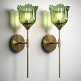 Blooming Rose Wall Sconce Set of 2, Medieval Retro &amp; Modern Style Gold-Plated Wall Sconce with E26 Base (Bulbs Not Included) Wall Lamp for Bathroom Bedroom Kitchen Hallway Living Room Staircase Mirror