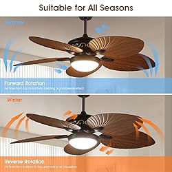Wiviniya Tropical Ceiling Fans with Lights, 52 Inch