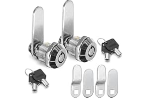Cam Lock, 16mm Keyed Alike Zinc Alloy Cabinet Replacement Cabinet Locks with Keys for Security Files Toolbox Drawers Mailbox,