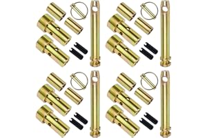 GELASKA 4 Pack TK95029 Quick Hitch Adapter Bushing Kit and S07070200 Cat 1 Top Link Pin and S07090100 Lynch Pin with Ring for Category I 3-Point Hitch Tractors