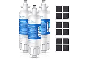 GOLDEN ICEPURE LGLT700P Replacement for Kenmore 469690, LG ADQ36006101 RWF1200A Water Filter Air Filter LT120F, 469918 Refrigerator LFX31945ST, LFX31925ST, LFX30766S, LFXC24726, LFXS24623 Combo, 3Pack
