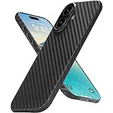 memumi Ultra Thin Case for iPhone 17 0.3 mm [No-Case Feeling] Carbon Fiber Pattern Matter Compatible with iPhone 17 Slim Cover with Minimalist and Lightweight Design, Black