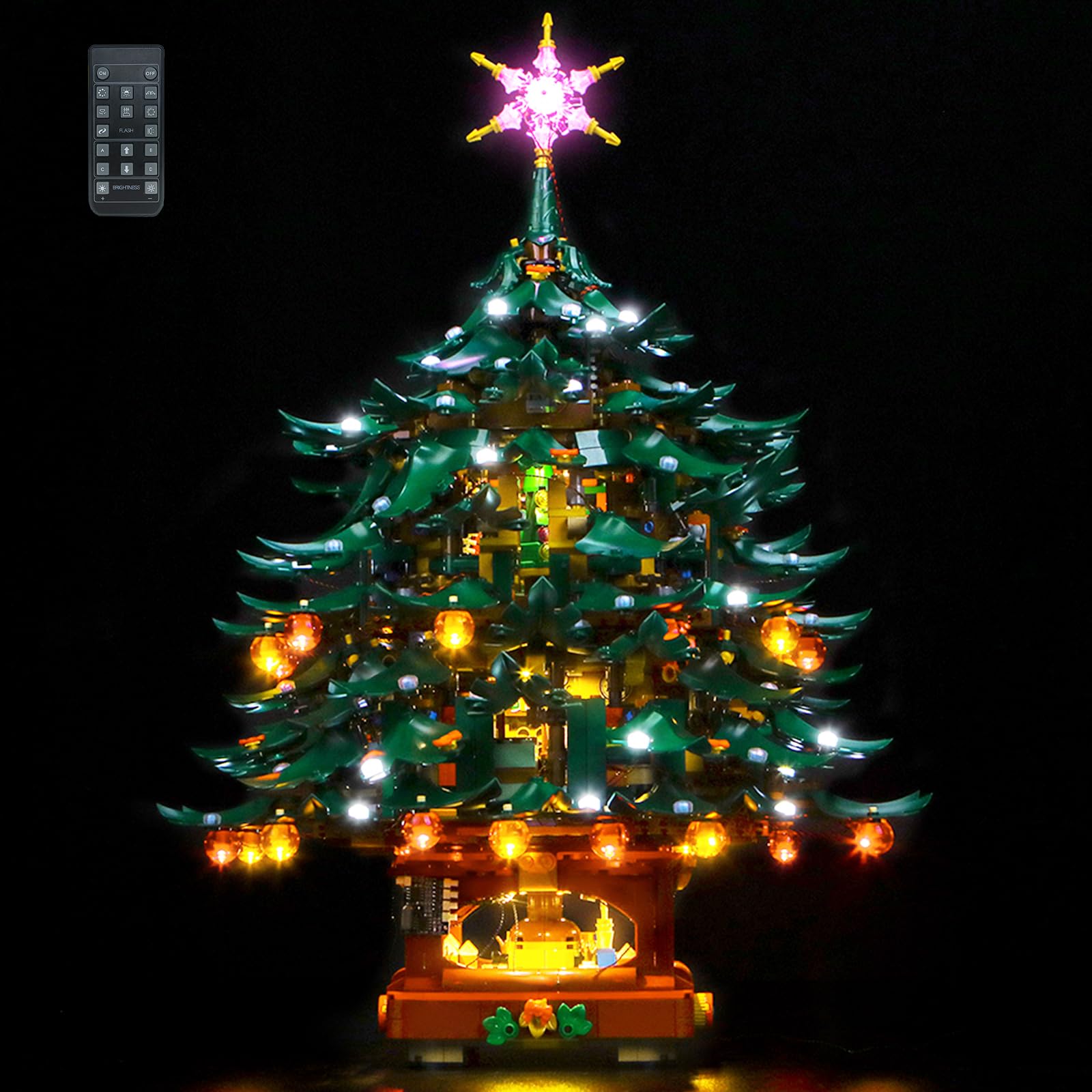LocoLee RC Version Led Light Set Compatible with Lego 41843 Family Christmas Tree Decoration Led Decoration Lighting Kit Compatible with Lego 41843 Building Blocks Model,Only Lights Set,No Model