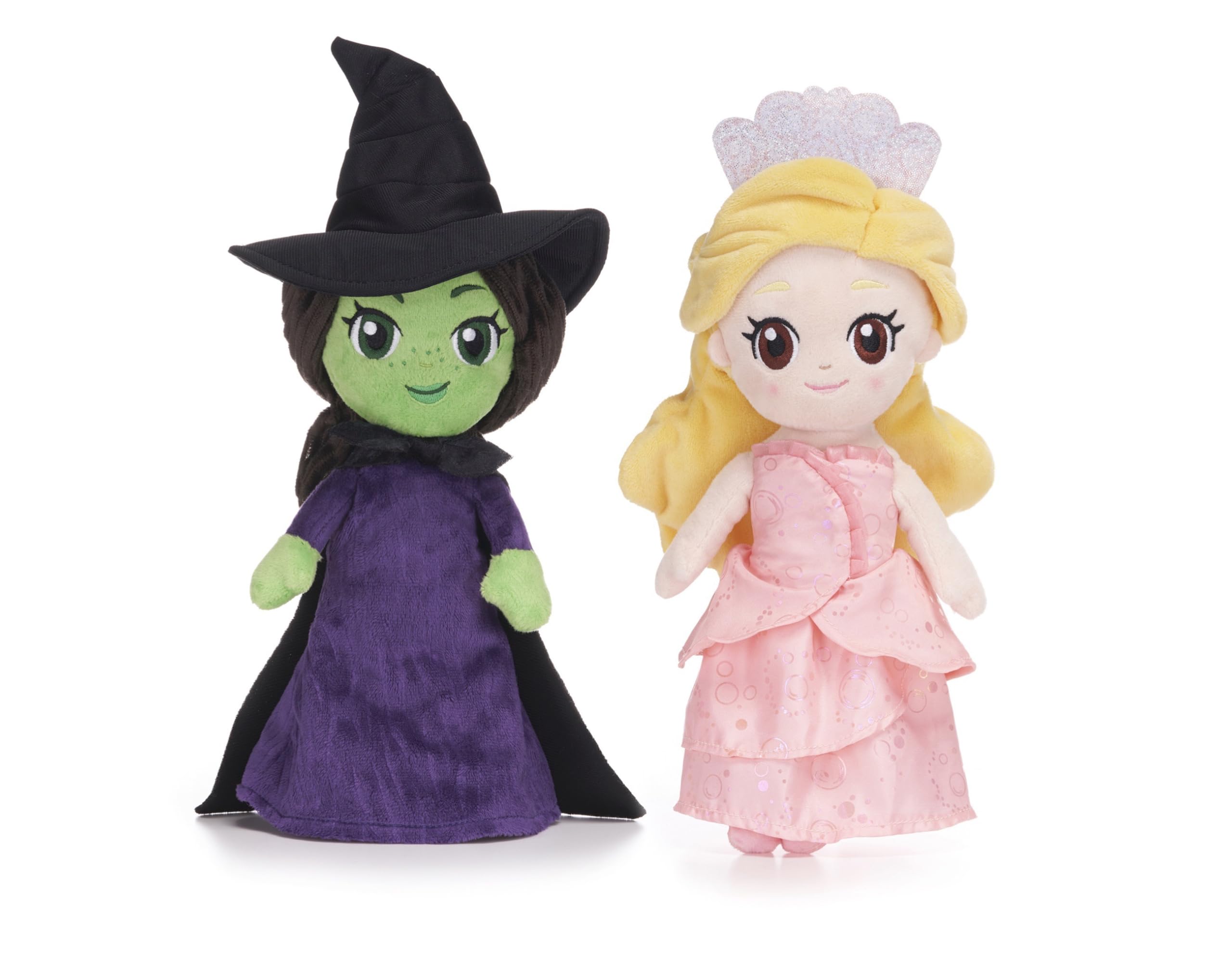 Pack of Two Wicked 10" / 25cm Glinda the Good Witch and Elphaba Thropp the Wicked Witch Soft Plush Toy Dolls