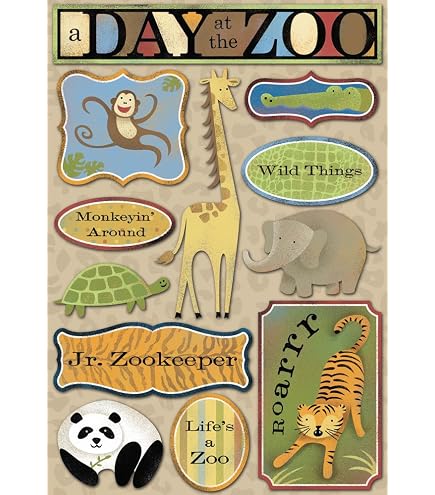 Sticko/American Craft Sticker – Familienpicknick Motiv, 10 Stück, Flache Aufkleber Für Scrapbooking, Karten & DIY-Projekte