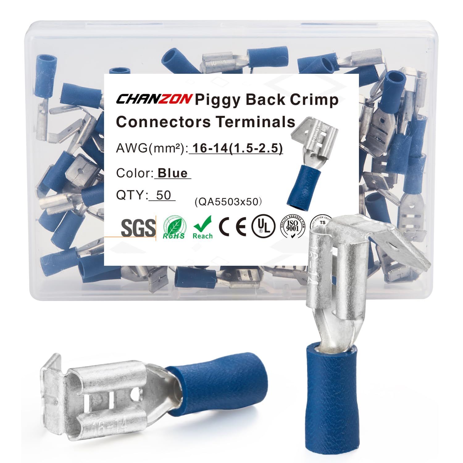 Chanzon 50pcs UL Listed Piggyback Connectors Wire