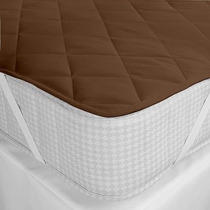 Bedding King Waterproof Microfiber Double Bed Mattress Protector (72X78 inhes, Brown)