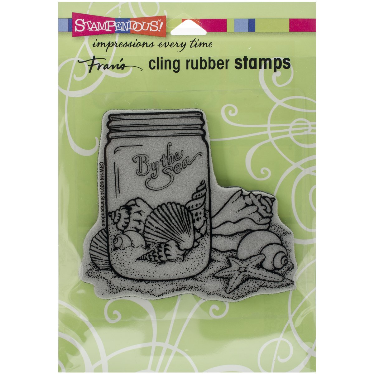 Stampendous Cling Stamp 4.75 x 4.5-inch, Seashell Jar