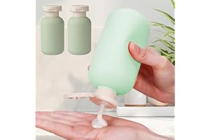 2Pcs 100ml Plastic Refillable Travel Shampoo Bottles, Leak Proof, Reusable, Travel Size, Shampoo and Conditioner Dispenser, G