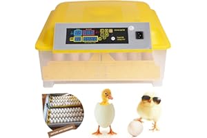 ACESHIN 48 Egg Incubator,Incubators for Hatching Eggs,Poultry Hatcher Machine with Automatic Egg Turning,Temperature & Humidity Control,LED Screen,General Purpose Incubator for Chickens Ducks Birds (Yellow)