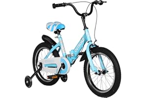 Max4out Folding Kids Bike for 6-12 Years Old Boys and Girls 18 Inch Foldable Kids' Toddler Bicycles with Flash Lighting Train