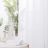 Deconovo Voile Curtains Semi Transparent Eyelet Panels 2 Pack White 55 x 71 Inch view 6