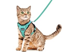 Halypet Cat Harness and Leash Set [H500 Pro Escape Proof Cat Harness for Walking, Adjustable Breathable Soft Travel Cat Leash, Reflective Strips Kitten Harness