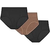 PLAYTEX Women's Tummy Control Underwear Hipster Pack, 3-Pack, Stretch Cotton, Plus Size Panties Avail., Moisture Wicking