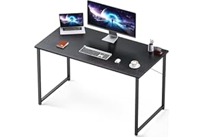 Coleshome 48 Inch Computer Desk, Modern Simple Style Desk for Home Office, Study Student Writing Desk, Deep Black