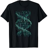 Binary Code DNA Helix Science T-Shirt Tee for Biology Teacher Programmer Coder Computer Science Shirts