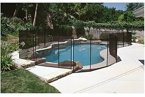 WaterWarden Pool Fence 4’ x 12’, Removable Child Safety Pool Fencing, Easy DIY Installation with Hardware Included, 4 Foot Inground Pool Mesh Fence to Protect Kids and Dogs Black