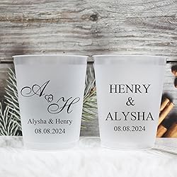 DSJPDSJP 100pcs Personalized Frosted Wedding