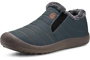 Eagsouni Womens Mens Snow Boots Winter Shoes Slip On Ankle Booties Anti-Slip Water Resistant Fully Fur Lined Outdoor Sneakers